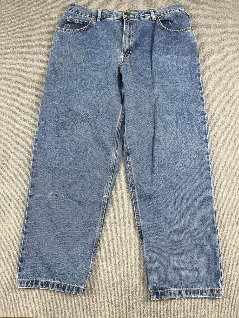 Open Trails Mens Blue Straight Leg Jeans 42x32